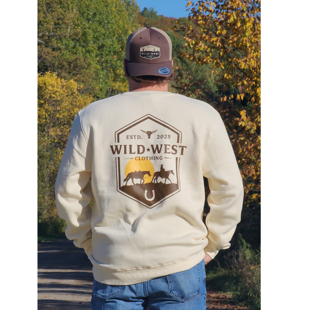 Crewneck Wild West | Logo Sunset (dos)