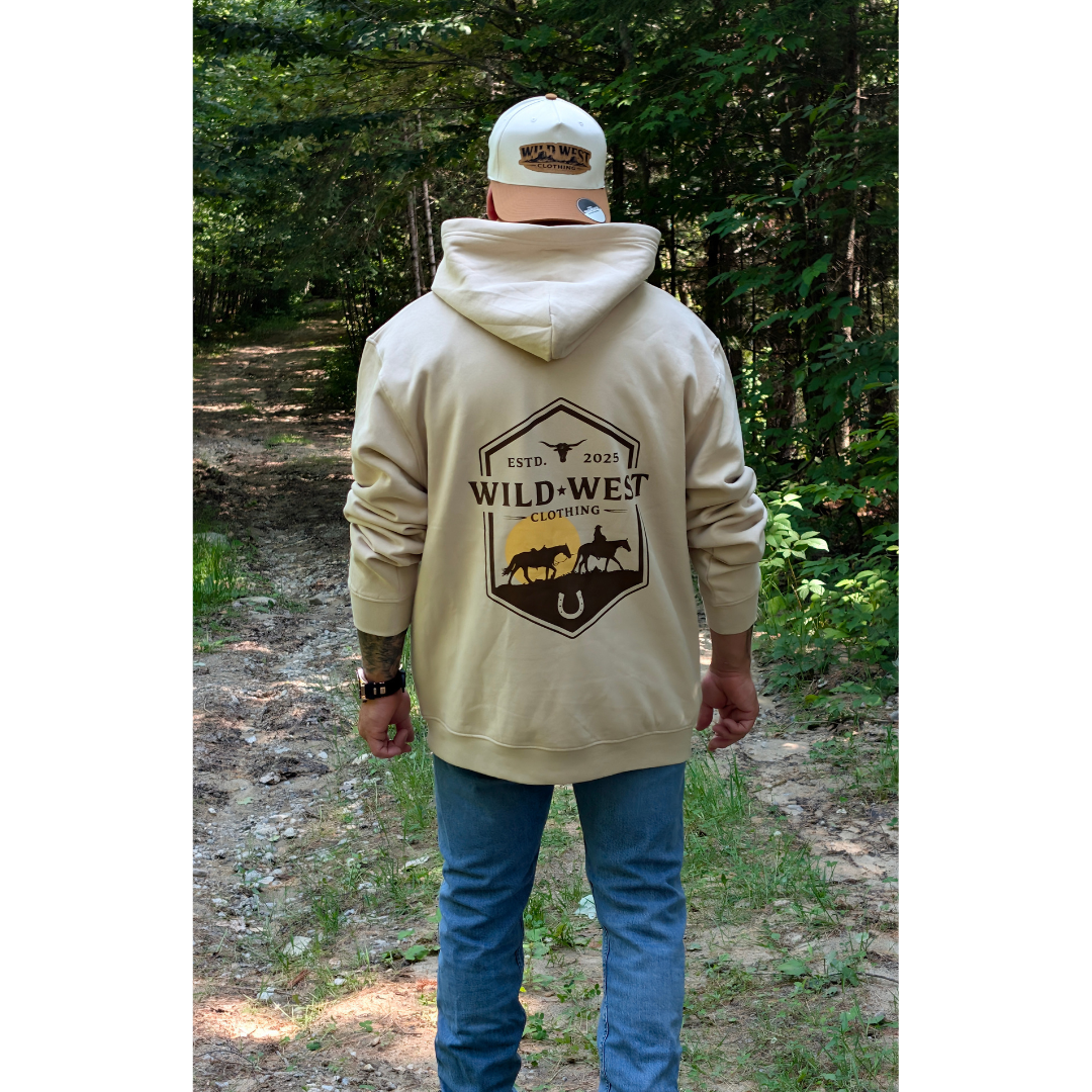 Hoodie Wild West | Logo Sunset (dos)