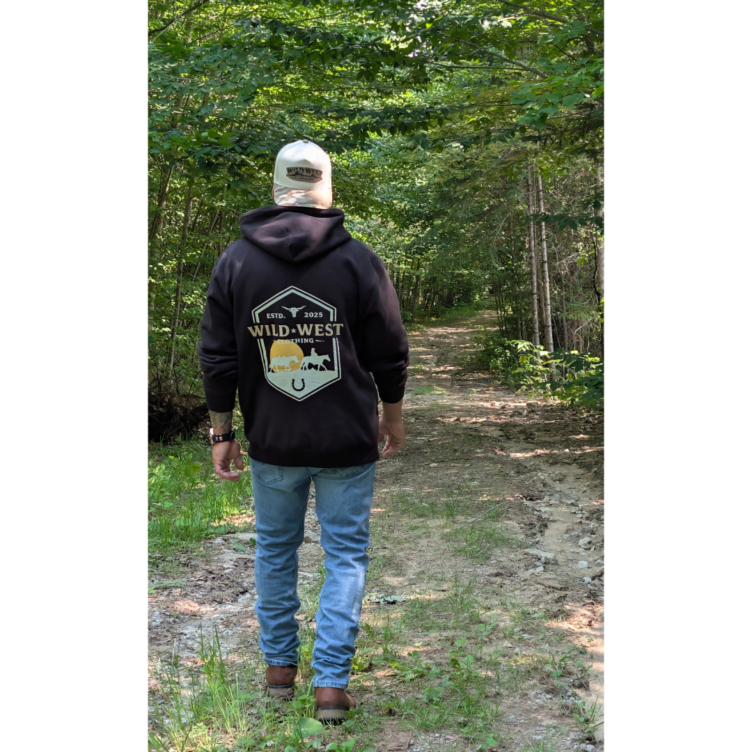 Hoodie Wild West | Logo Sunset (dos)